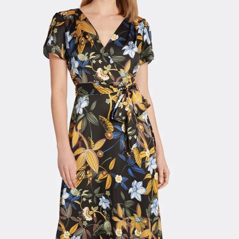 NWT Tahari Flowered wrap dress
